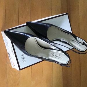 Coach black Alena Slingback pointed Toe heel pumps